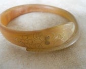 vintage Victorian original color HORN SNAKE BANGLE - bracelet - cuff