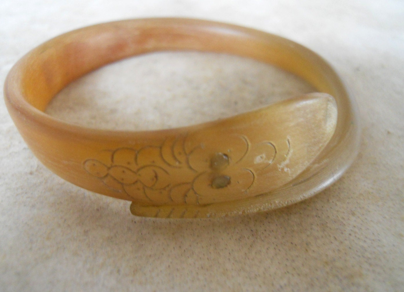SALE !!! vintage Victorian original color HORN SNAKE bangle - bracelet - cuff. Was 80, now 60!
