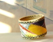 Embroidered bracelet cuff jewelry, textile bracelet, textile cuff, fabric bracelet, fabric cuff, eco friendly bracelet, soft jewelry, yellow