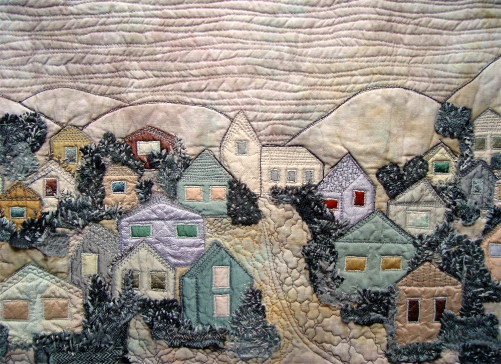 Art Quilt - Misty Town