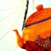 ORANGE funky BAG, Textile Handbag, Funky Purse, Wearable Art, Summer Accessory