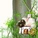 LITTLE WHITE HOUSE, Textile Ornament, Home Decor, Quilted Beaded, Fabric House