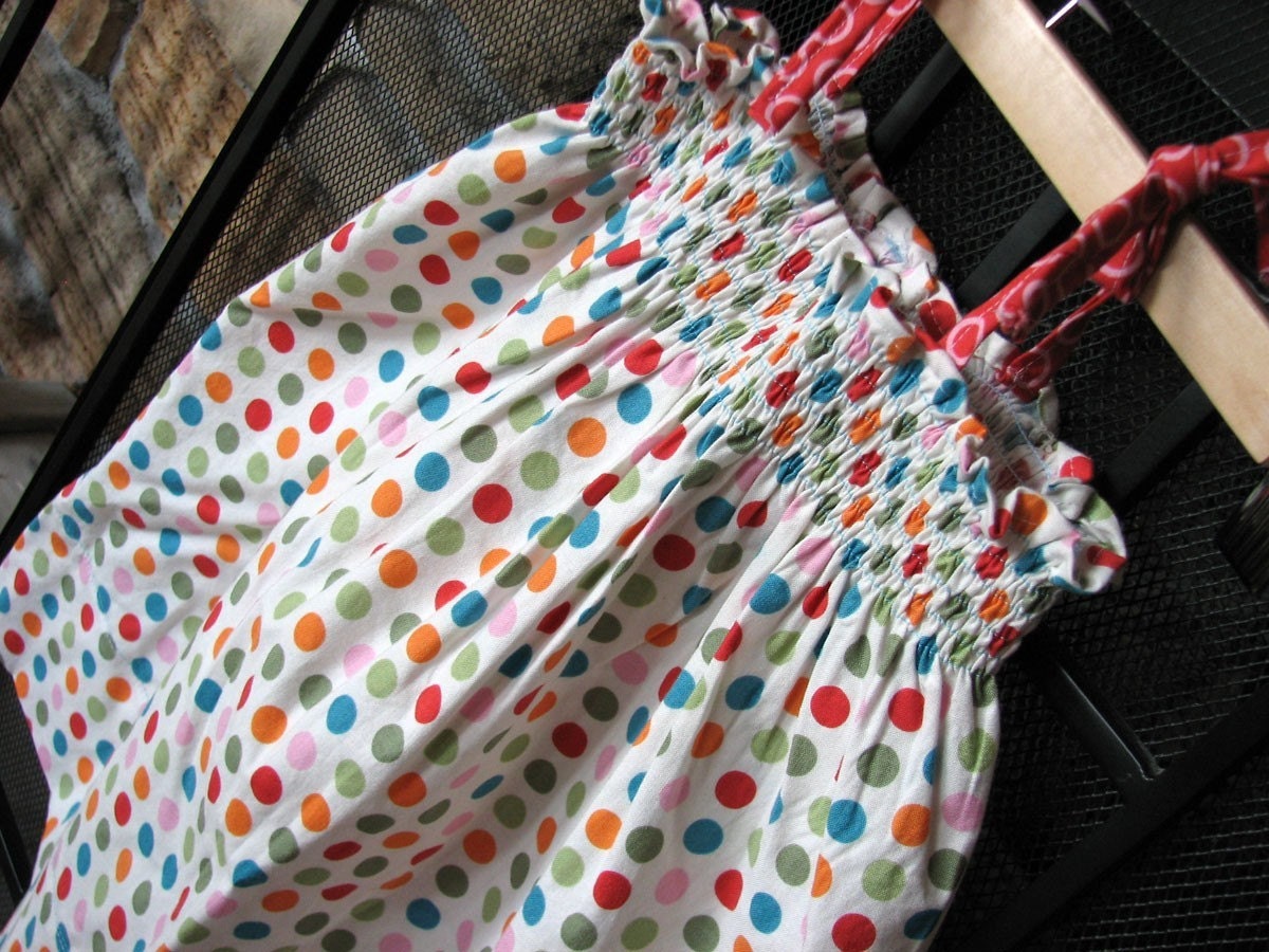 Polka Dot Mock Smocked Sundress size 2T