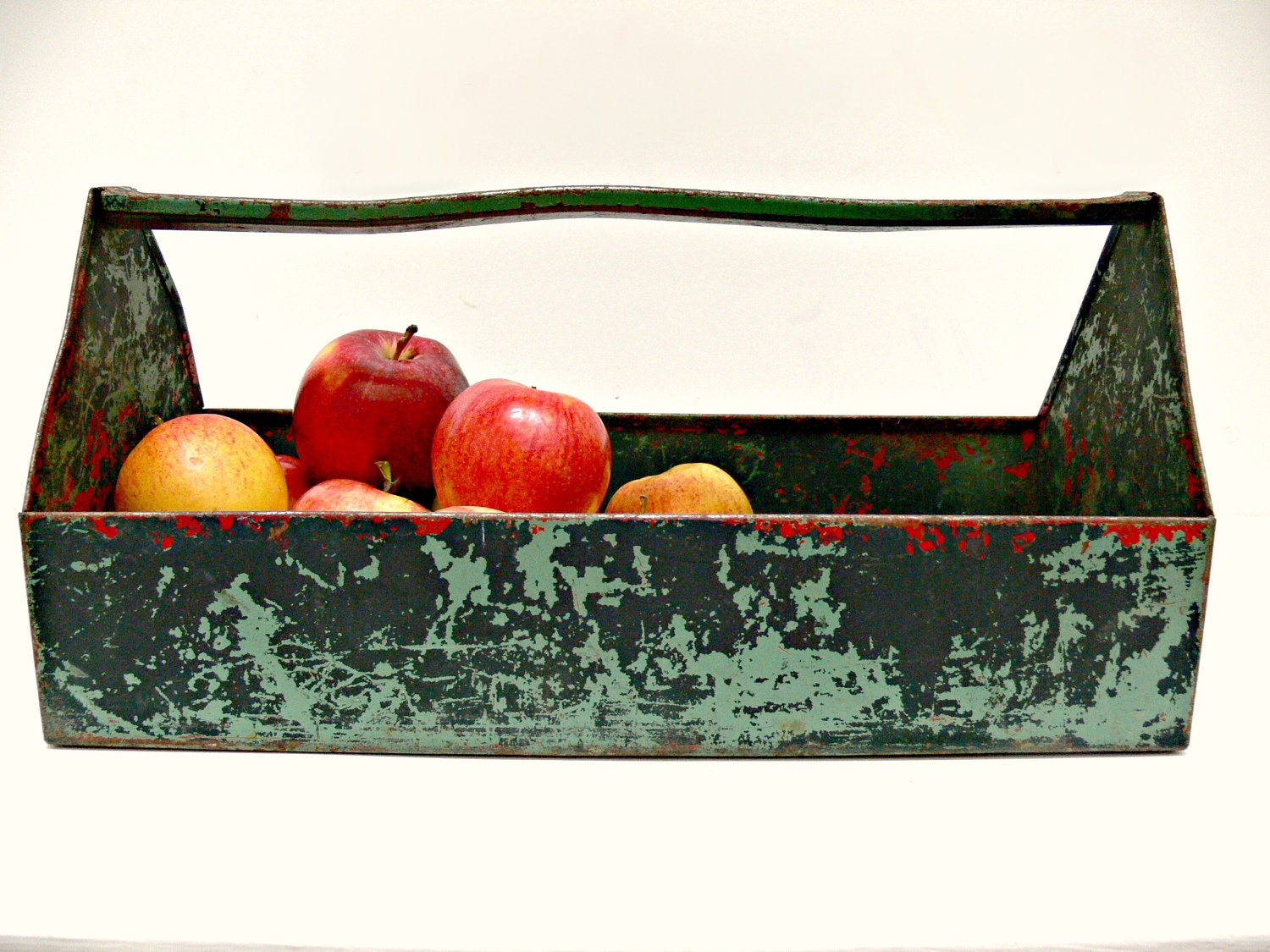 Metal Tool Caddy - Vintage Industrial Decor - Tool Box Repurposed as Planter or Container