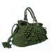 Christmas Gifts Khaki Green handbag Celebrity Style With Genuine Leather Straps / Handles-crochet bag-shoulder bag-hand made