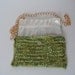 Green Clutch with satin bow and ruffles with removable light-wheight chain