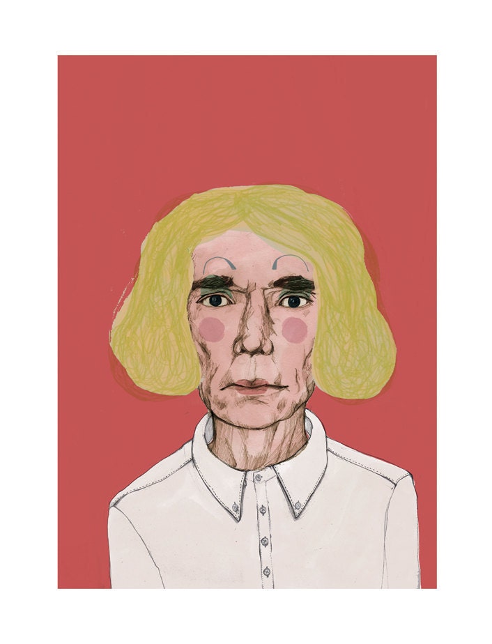 Andy Warhol - Pink 'Androgyny' Limited Edition A4 Giclee Print by Bett Norris