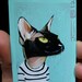 Cat Portrait N64. ACEO's card 2.5"x3.5" original acrylic painting. 2012