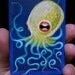 Octopus N22 on a playing cards. Original acrylic painting. 2012