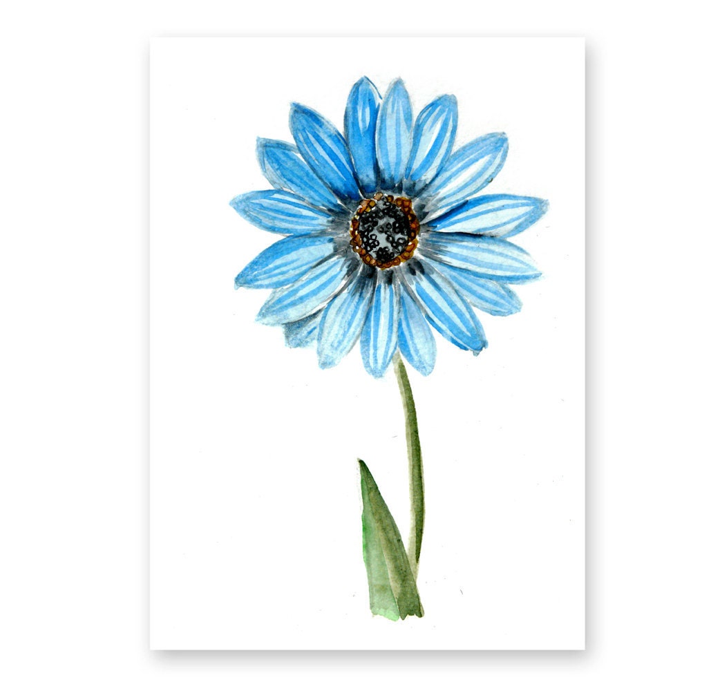 Original Watercolor Painting 5x7 artwork wall home decor fine art contemporary flower nature ferb illustration