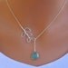 Aqua Blue and Branch Sterling Silver Necklace. Bridal. Wedding. Bridesmaids Gift. Everyday Wear.