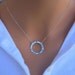 Hammered Circle Necklace in STERLING Silver.