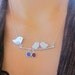 Mommy and Baby bird necklace. CUSTOM BIRTHSTONE. Personalized. Gift.