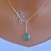 Aqua Blue and Branch Sterling Silver Necklace. Bridal. Wedding. Bridesmaids Gift. Everyday Wear.