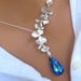 Peacock and Orchids sterling silver necklace. Bridal. Wedding. Bridesmaids Gift.
