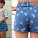 vintage DENIM SHORTS 90s grunge floral c472