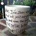 Doctor Who "The Doctor. In the TARDIS. Next stop: Everywhere." River Song TARDIS quote - Hand Painted White Quote Mug
