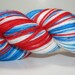 Hand Dyed Superwash Merino/Nylon Sock Yarn - Red White and Blue