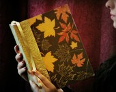 Free Shipping in U.S Black Friday Altered Journal Art Journal Handmade Journals Fall Leaves Personal Notebook Gold Leaves Vintage Inspired