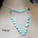 Turquoise Bib Necklace - Sterling Cascade