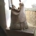 Hobo Slouch Tote in Beige Suede, Handweave with Tassel finish - Handwoven to Order