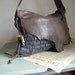 RESERVED for Andrea Boho Purse LAST ONES in Grey Brown Slouchy Leather and Slate Grey Handweave - Made to Order.