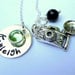 Hand Stamped Jewelry...Hobby/ Camera Charm Sterling Silver Necklace - Capture the Moment