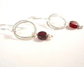 Sterling Silver Earrings with Garnet