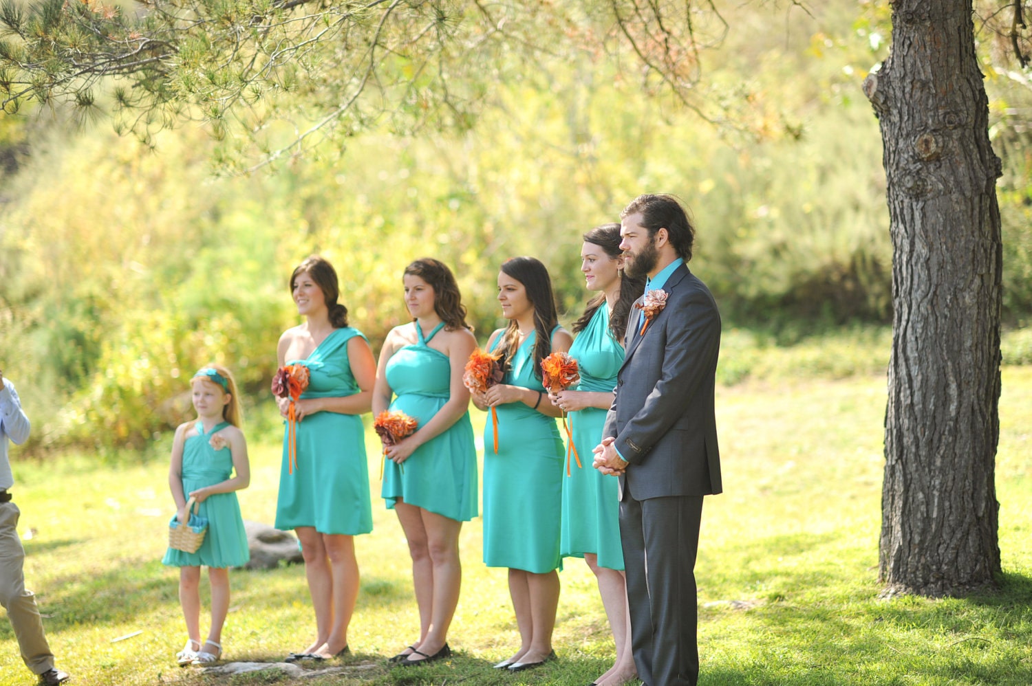 Custom Brittany/MichelleB Matte Seafoam Green Convertible Wrap Dress...Bridesmaids, Weddings, Special Occasion, Honeymoon