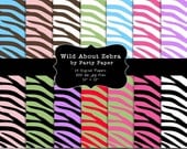 INSTANT DOWNLOAD Zebra Print Digital Paper Background Pack for scrapbooking, cards, invitations Il_170x135