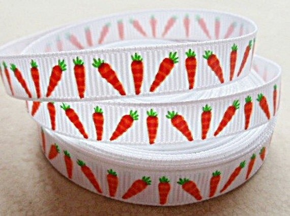 Cutie Carrot Easter 3/8" grosgrain ribbon Il_570xn
