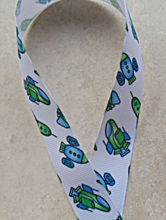 Space Invaders Rocketships on 7/8" grosgrain ribbon Il_570xn