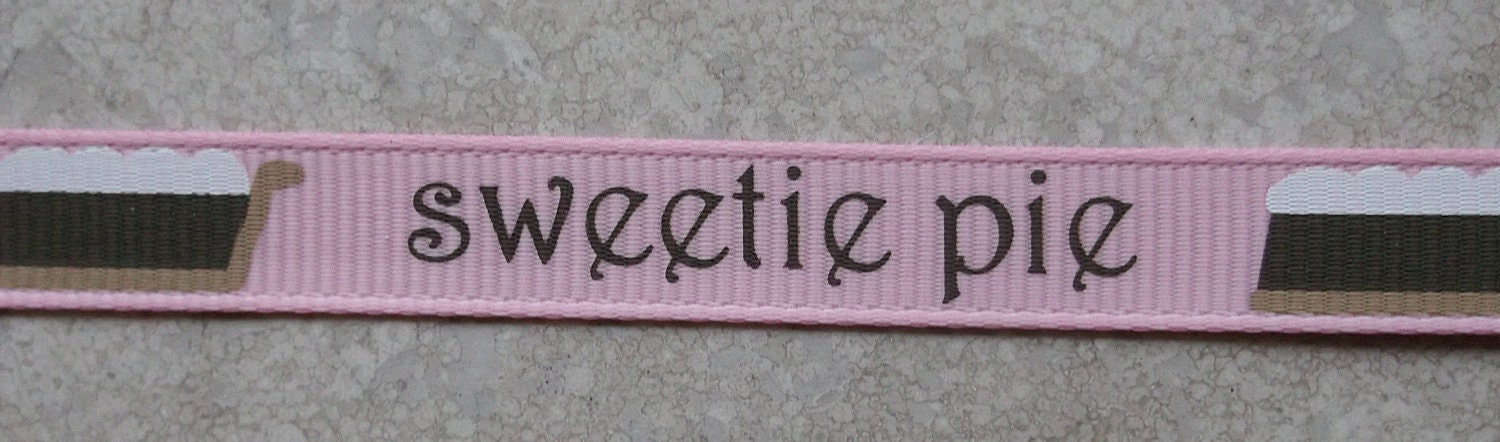 Pink 3/8 inch grosgrain ribbon with perfect pie - April Klein Il_570xn