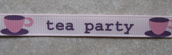 Tea Party 3/8 inch grosgrain ribbon - April Klein Il_570xn