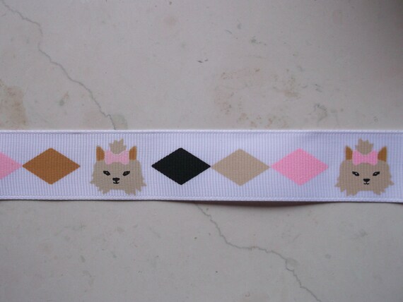sale MTMG beige Yorkshire Terriers in 7/8" grosgrain ribbon sale Il_570xn