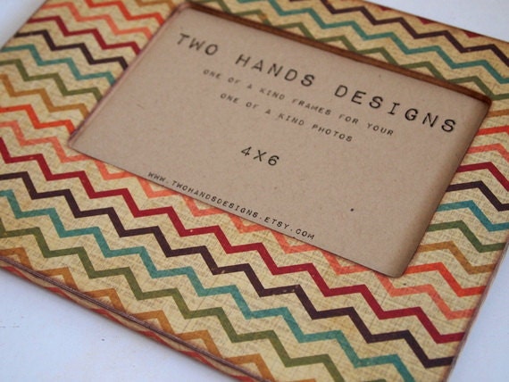 4x6 Distressed Chevron Picture Frame