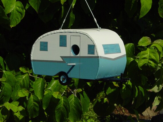 Vintage 50s/60s Travel Trailer Bird House