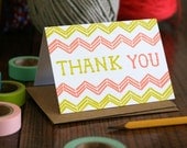 Chevron Thank You Letterpress Printed Card