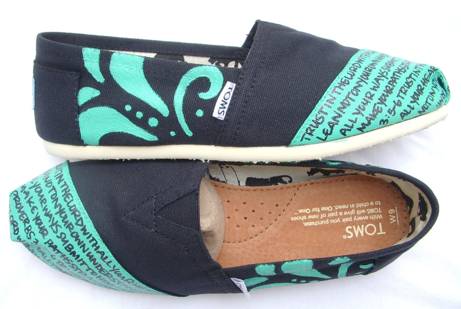 The Betty - Teal and Black Custom TOMS