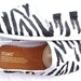 Zebra Print custom made on White TOMS