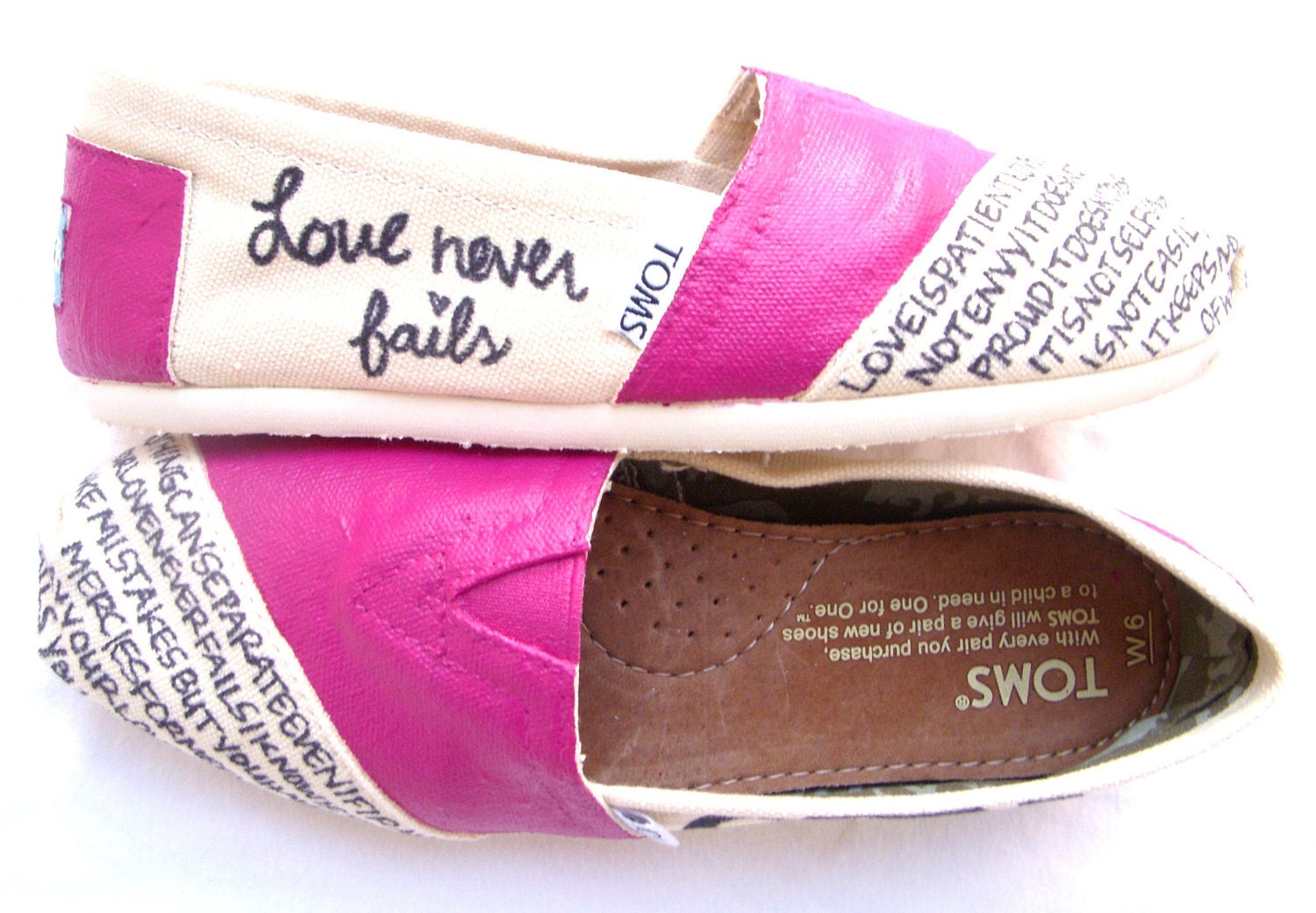 The Ellie - Fuscia and Cream Custom TOMS