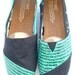 The Hailey - Teal and Black Custom TOMS