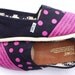 The Dottie - Fuscia and Black Custom TOMS