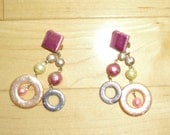 Vintage Earrings / Funky Colorful Clip on Earrings from the 80's