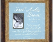 Personalized Picture First Birthday Baptism Baby Frame Custom BABY NAME Photo Frame Mat Newborn Boy Girl Birth Child ( 16 X 16 )