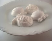 Guest Soap Set - Tropical Vacation Sea Shell Soap Natural Glycerin Soap -  Set of 4 Beach Decor