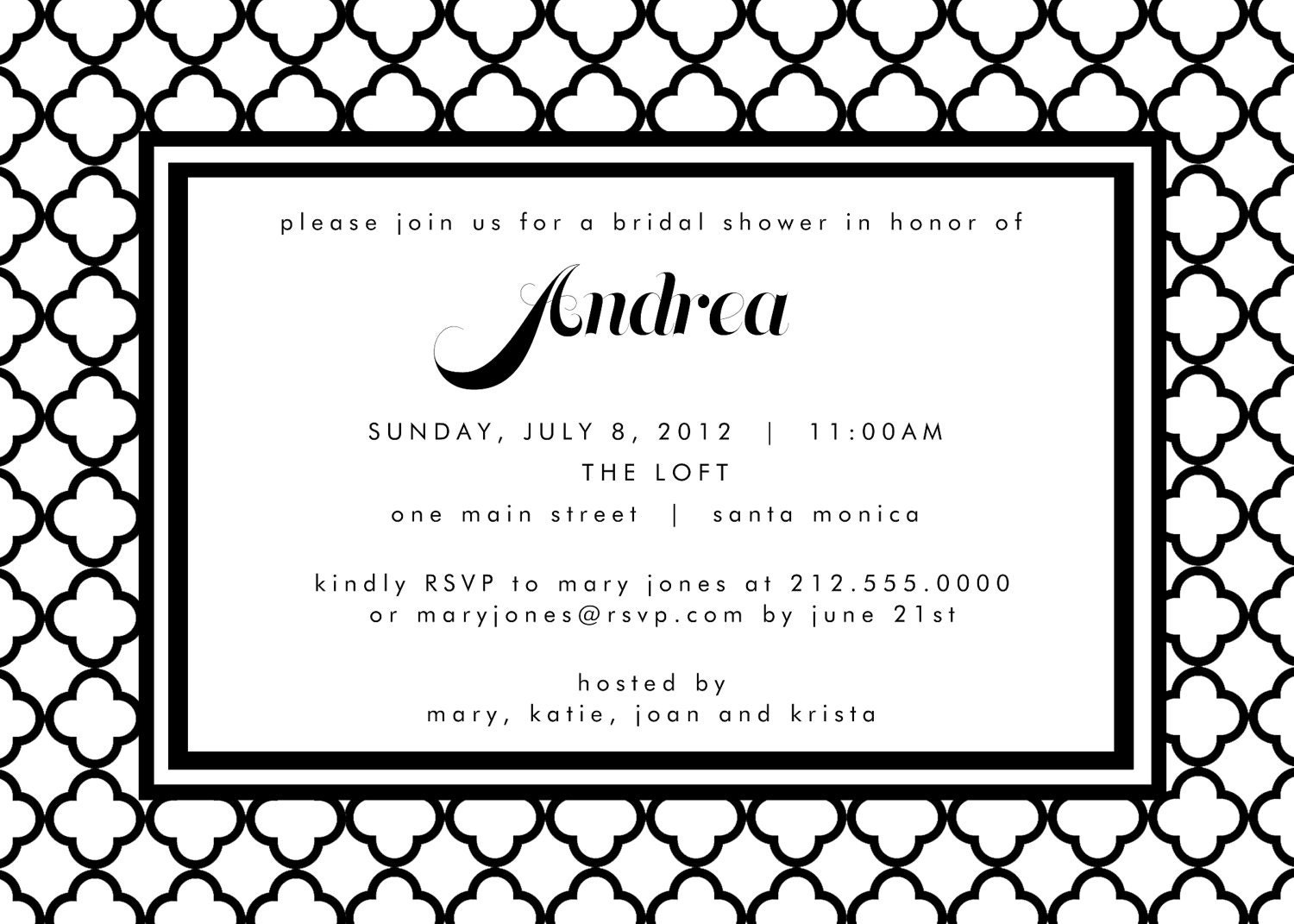 Modern Geometric Tile Shower or Wedding Invitation