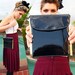 RESERVED FOR EMILY Vintage Black Patent Leather Purse / Womens Retro Handbag Shoulder Bag / Casual Evening Bag w/ Gold Accent
