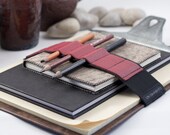 Large Journal Bandolier / Travel light, Draw often / Red leather