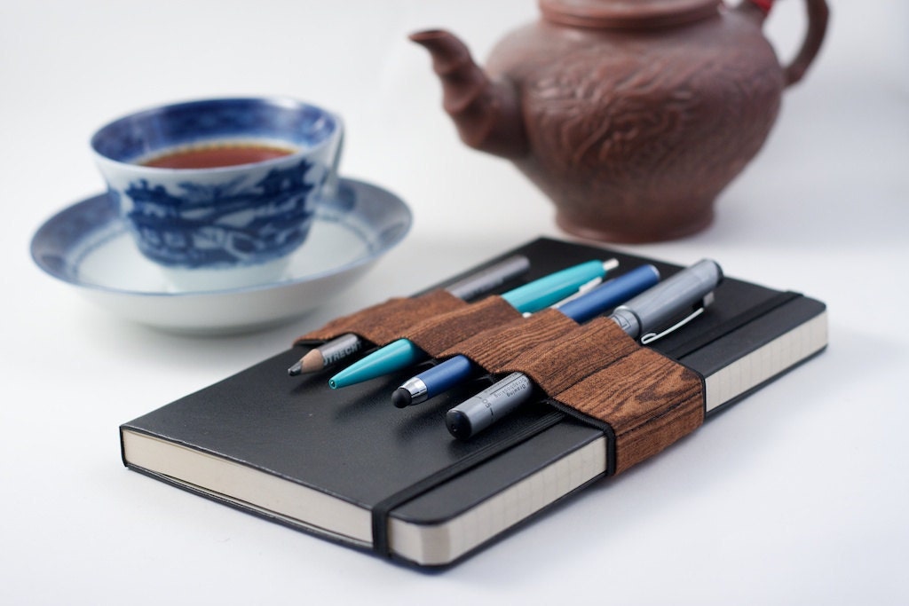 Alt Pencil Case / Journal Bandolier  / wood grain